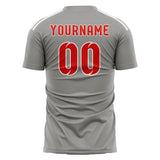 Custom Gray Orange Red Soccer Jersey