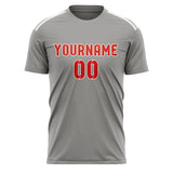 Custom Gray Orange Red Soccer Jersey