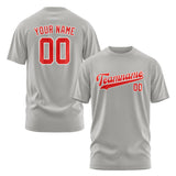 Custom Gray Orange Red T-Shirt