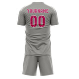 Custom Gray Pink Soccer Set