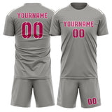Custom Gray Pink Soccer Set