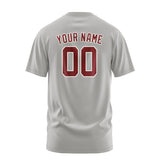Custom Gray Crimson Red T-Shirt