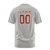 Custom Gray Coral Red T-Shirt