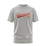 Custom Gray Coral Red T-Shirt