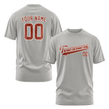 Custom Gray Coral Red T-Shirt