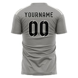 Custom Gray Black Soccer Jersey