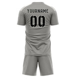 Custom Gray Black Soccer Set