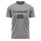 Custom Gray Black Soccer Jersey