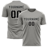 Custom Gray Black Soccer Jersey