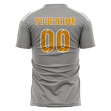 Custom Gray Yellow Soccer Jersey