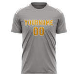 Custom Gray Yellow Soccer Jersey