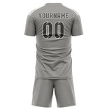 Custom Gray Dark Grey Soccer Set