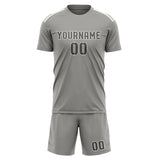 Custom Gray Dark Grey Soccer Set