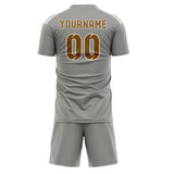 Custom Gray Khaki Soccer Set