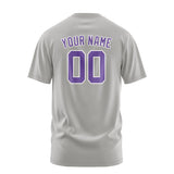 Custom Gray Light Purple T-Shirt