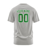 Custom Gray Emerald Green T-Shirt