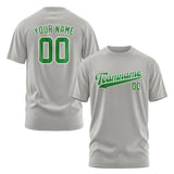 Custom Gray Emerald Green T-Shirt