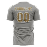 Custom Gray Light Khaki Soccer Jersey