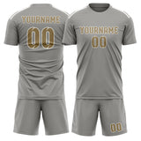 Custom Gray Light Khaki Soccer Set