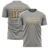 Custom Gray Light Khaki Soccer Jersey