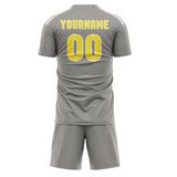 Custom Gray Light Yellow Soccer Set