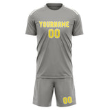 Custom Gray Light Yellow Soccer Set