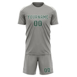 Custom Gray Blue Green Soccer Set