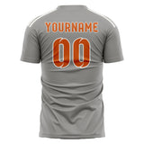 Custom Gray Orange Soccer Jersey