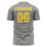 Custom Gray Gold Soccer Jersey