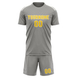 Custom Gray Gold Soccer Set