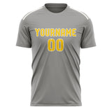 Custom Gray Gold Soccer Jersey