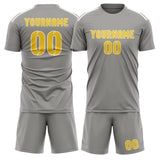 Custom Gray Gold Soccer Set