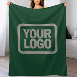 Custom Moss Green Gray Blanket