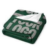 Custom Moss Green Gray Blanket