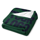 Custom Moss Green Steel Blue Blanket