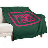 Custom Moss Green Pink Blanket
