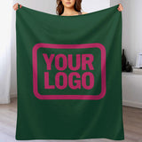Custom Moss Green Pink Blanket