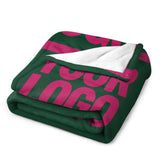Custom Moss Green Pink Blanket