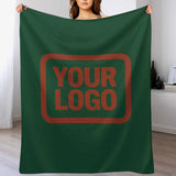 Custom Moss Green Coral Red Blanket
