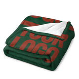 Custom Moss Green Coral Red Blanket