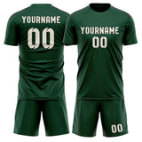 Custom Green Cream Soccer Set