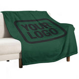 Custom Moss Green Black Blanket