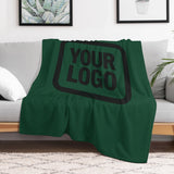 Custom Moss Green Black Blanket