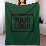 Custom Moss Green Black Blanket