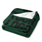 Custom Moss Green Black Blanket
