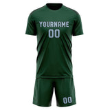 Custom Green Light Blue Soccer Set