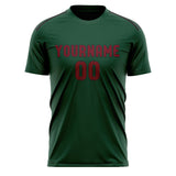 Custom Green Crimson Red Soccer Jersey