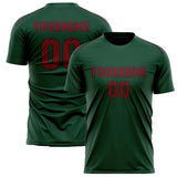 Custom Green Crimson Red Soccer Jersey
