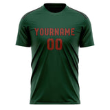 Custom Green Coral Red Soccer Jersey