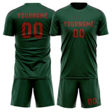 Custom Green Coral Red Soccer Set